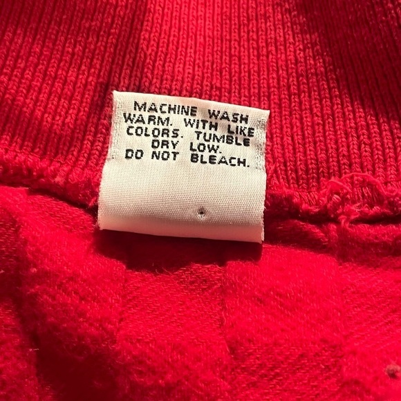 Vintage Textured‎ Basketweave Long Sleeve Collar Shirt Red Size Small Cotton - Picture 5 of 10